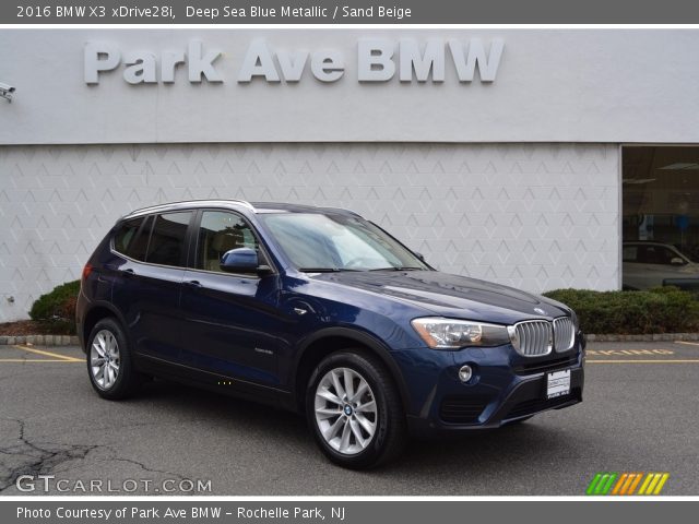 2016 BMW X3 xDrive28i in Deep Sea Blue Metallic