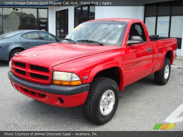1998 Dodge Dakota Sport Regular Cab 4x4 in Flame Red