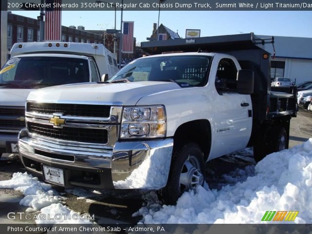 2009 Chevrolet Silverado 3500HD LT Regular Cab Chassis Dump Truck in Summit White