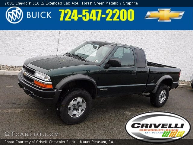 2001 Chevrolet S10 LS Extended Cab 4x4 in Forest Green Metallic