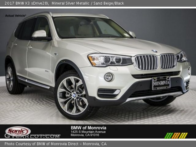 2017 BMW X3 sDrive28i in Mineral Silver Metallic