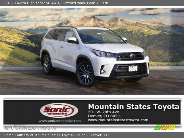 2017 Toyota Highlander SE AWD in Blizzard White Pearl