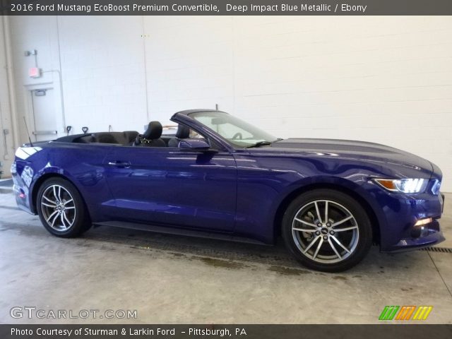 2016 Ford Mustang EcoBoost Premium Convertible in Deep Impact Blue Metallic