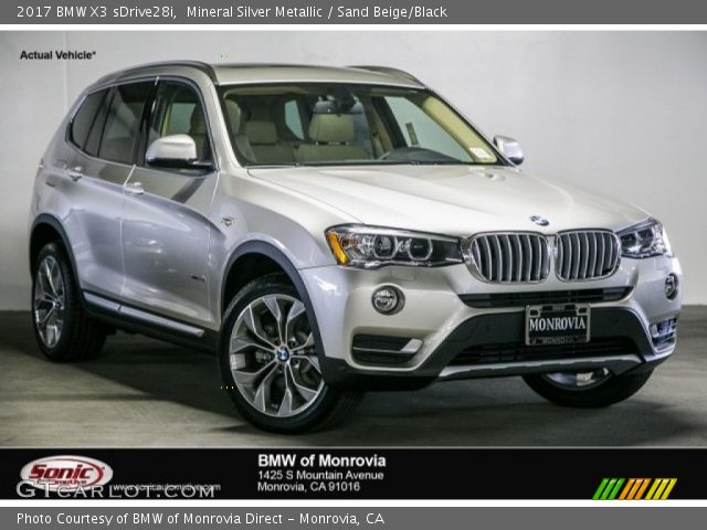 2017 BMW X3 sDrive28i in Mineral Silver Metallic