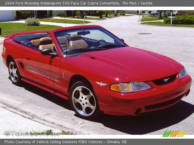 1994 Ford Mustang Indianapolis 500 Pace Car Cobra Convertible in Rio Red