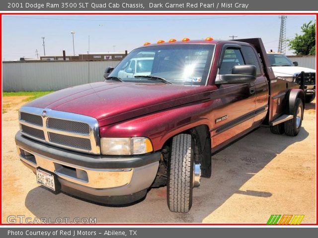 2001 Dodge Ram 3500 SLT Quad Cab Chassis in Dark Garnet Red Pearl