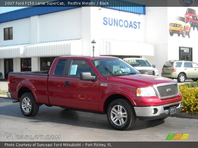 Redfire Metallic 2007 Ford F150 Lariat Supercab Black