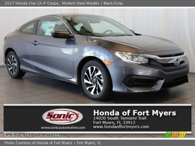 2017 Honda Civic LX-P Coupe in Modern Steel Metallic