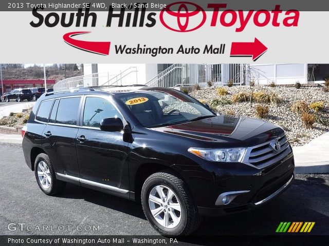 2013 Toyota Highlander SE 4WD in Black