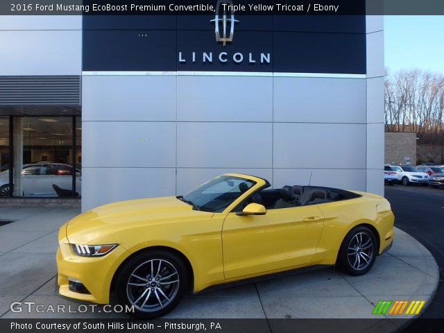 2016 Ford Mustang EcoBoost Premium Convertible in Triple Yellow Tricoat