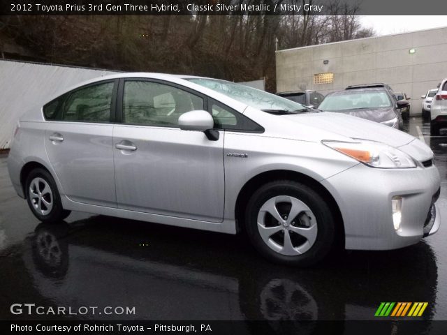 2012 Toyota Prius 3rd Gen Three Hybrid in Classic Silver Metallic