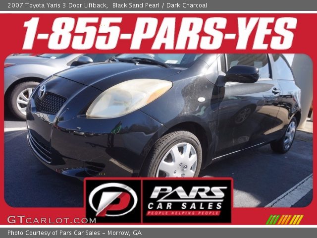 2007 Toyota Yaris 3 Door Liftback in Black Sand Pearl