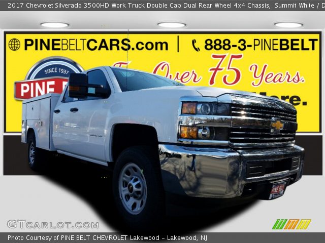 2017 Chevrolet Silverado 3500HD Work Truck Double Cab Dual Rear Wheel 4x4 Chassis in Summit White