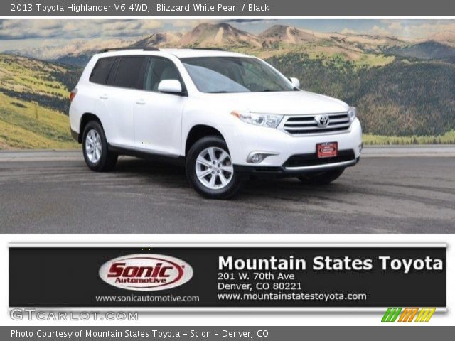 2013 Toyota Highlander V6 4WD in Blizzard White Pearl