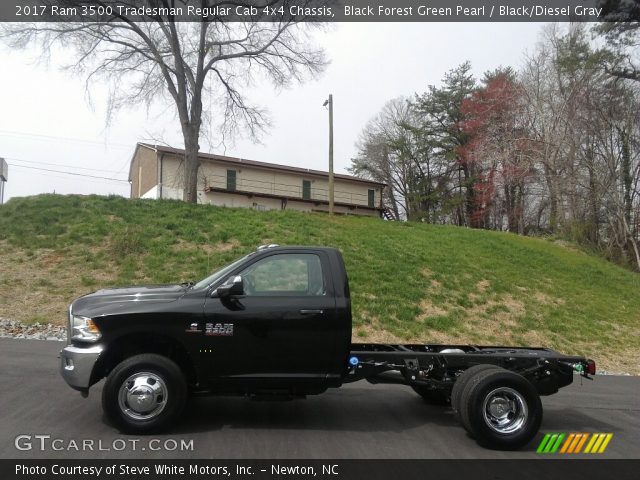 2017 Ram 3500 Tradesman Regular Cab 4x4 Chassis in Black Forest Green Pearl
