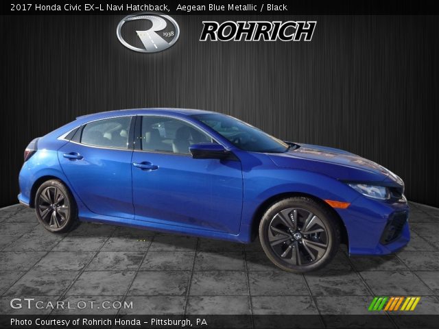 2017 Honda Civic EX-L Navi Hatchback in Aegean Blue Metallic