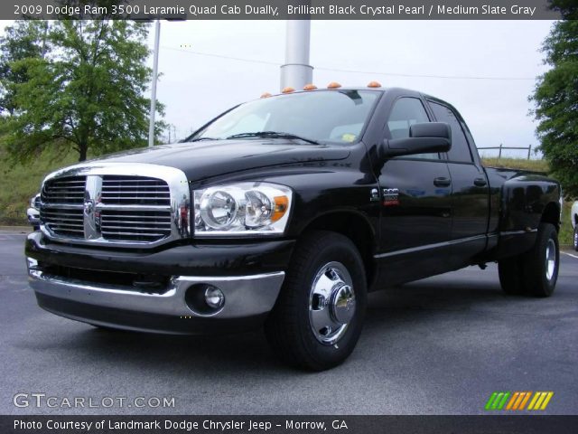 2009 Dodge Ram 3500 Laramie Quad Cab Dually in Brilliant Black Crystal Pearl