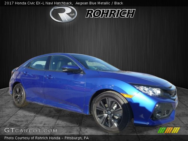 2017 Honda Civic EX-L Navi Hatchback in Aegean Blue Metallic
