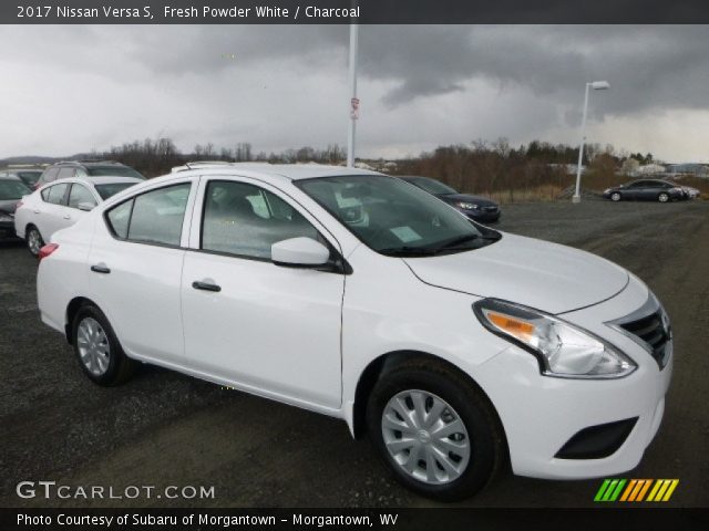 2017 Nissan Versa S in Fresh Powder White