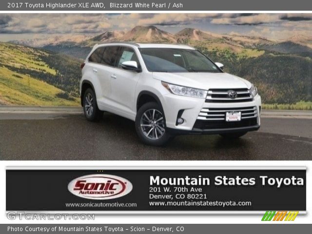 2017 Toyota Highlander XLE AWD in Blizzard White Pearl