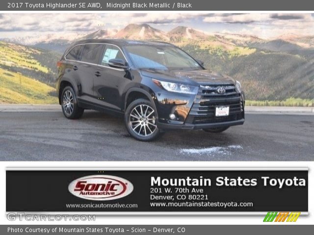 2017 Toyota Highlander SE AWD in Midnight Black Metallic