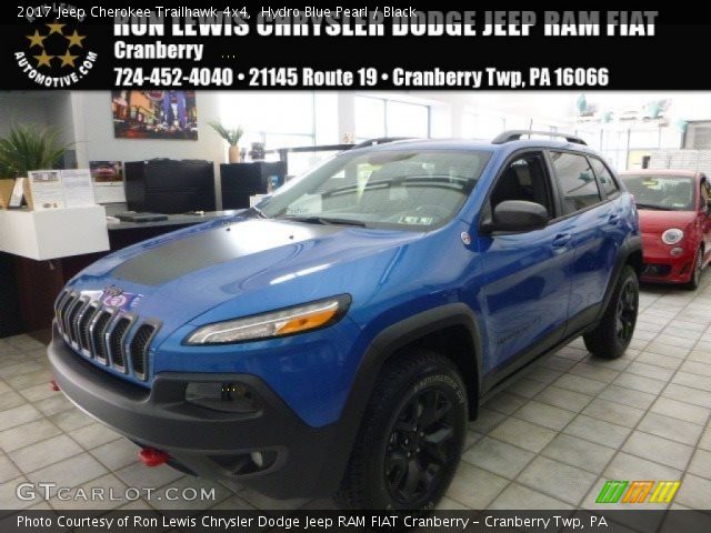 2017 Jeep Cherokee Trailhawk 4x4 in Hydro Blue Pearl