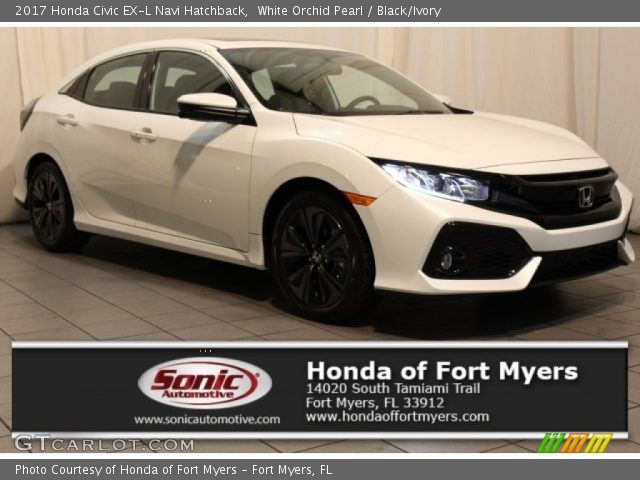 2017 Honda Civic EX-L Navi Hatchback in White Orchid Pearl