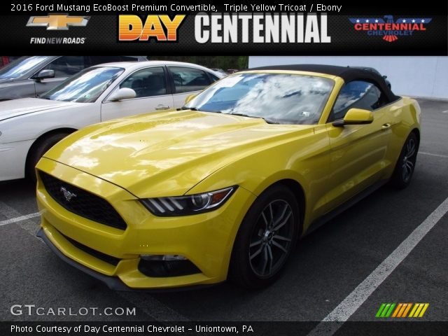 2016 Ford Mustang EcoBoost Premium Convertible in Triple Yellow Tricoat