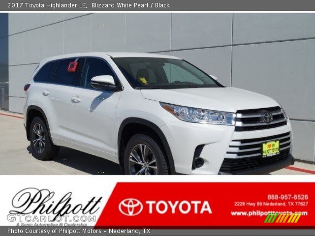 2017 Toyota Highlander LE in Blizzard White Pearl