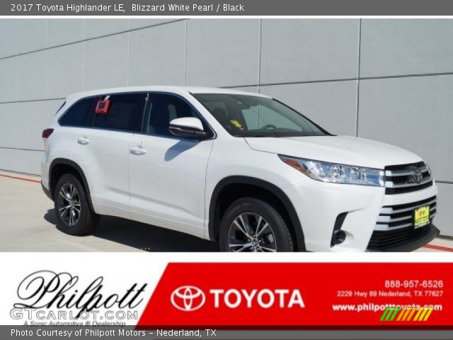 2017 Toyota Highlander LE in Blizzard White Pearl