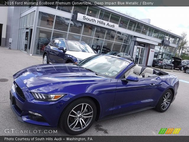 2016 Ford Mustang EcoBoost Premium Convertible in Deep Impact Blue Metallic