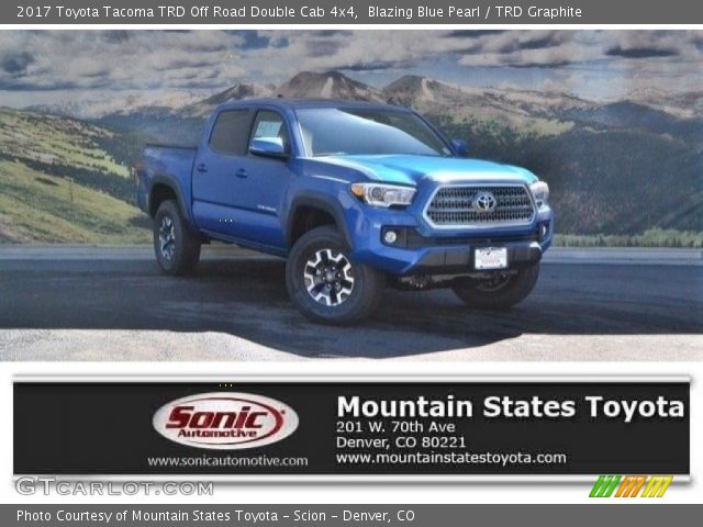 2017 Toyota Tacoma TRD Off Road Double Cab 4x4 in Blazing Blue Pearl