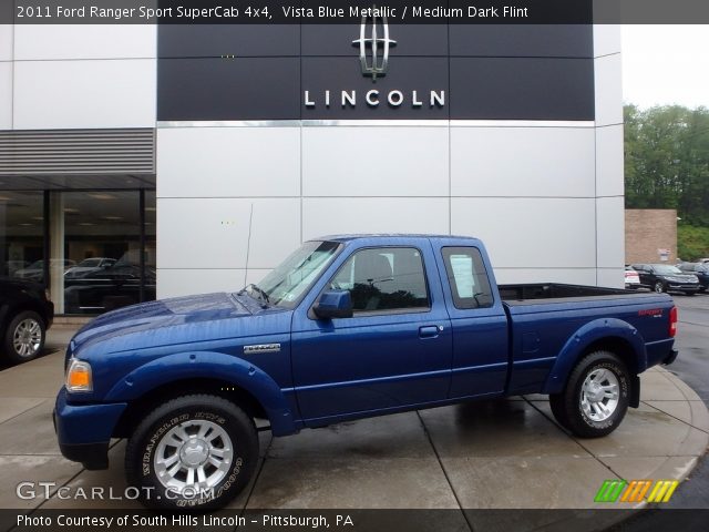 2011 Ford Ranger Sport SuperCab 4x4 in Vista Blue Metallic
