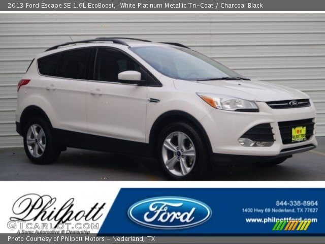 2013 Ford Escape SE 1.6L EcoBoost in White Platinum Metallic Tri-Coat