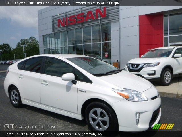 2012 Toyota Prius 3rd Gen Five Hybrid in Blizzard White Pearl