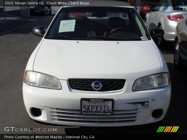 2003 Nissan Sentra XE in Cloud White