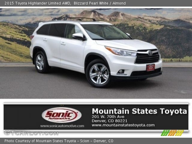 2015 Toyota Highlander Limited AWD in Blizzard Pearl White