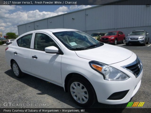 2017 Nissan Versa S in Fresh Powder White