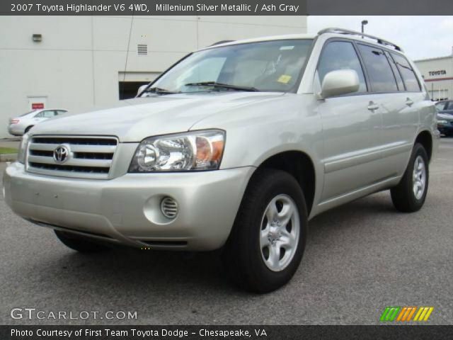 2007 Toyota Highlander V6 4WD in Millenium Silver Metallic
