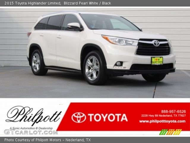 2015 Toyota Highlander Limited in Blizzard Pearl White