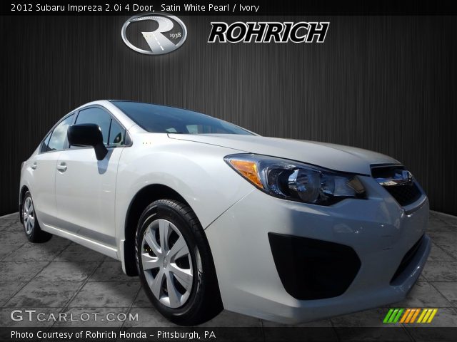 2012 Subaru Impreza 2.0i 4 Door in Satin White Pearl