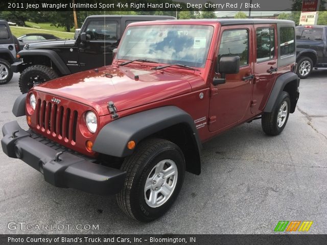 2011 Jeep Wrangler Unlimited Sport 4x4 Right Hand Drive in Deep Cherry Red