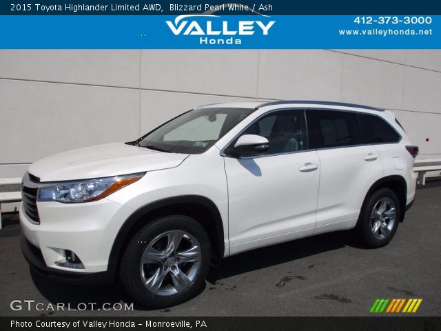 2015 Toyota Highlander Limited AWD in Blizzard Pearl White