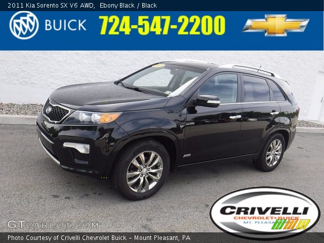 2011 Kia Sorento SX V6 AWD in Ebony Black