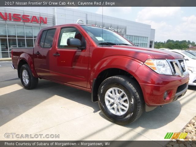2017 Nissan Frontier SV Crew Cab 4x4 in Cayenne Red