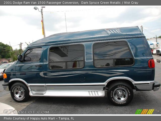 2001 Dodge Ram Van 1500 Passenger Conversion in Dark Spruce Green Metallic