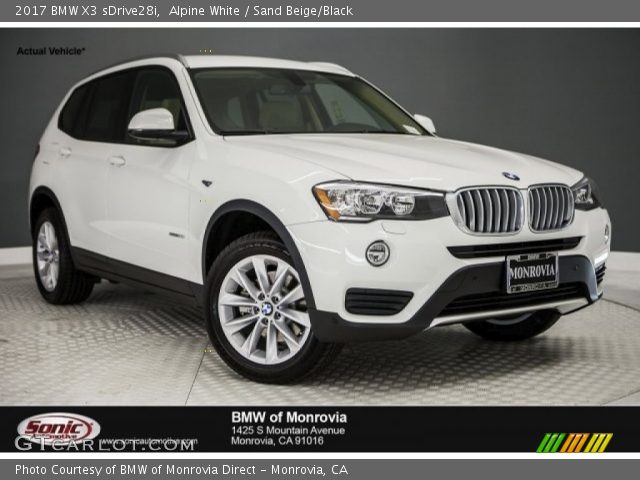 2017 BMW X3 sDrive28i in Alpine White