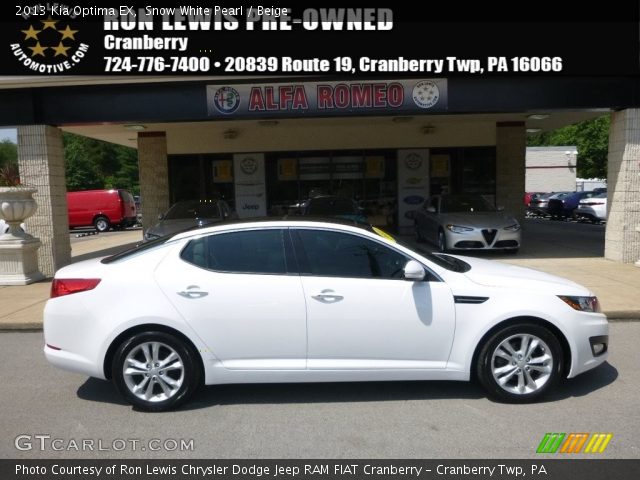 2013 Kia Optima EX in Snow White Pearl