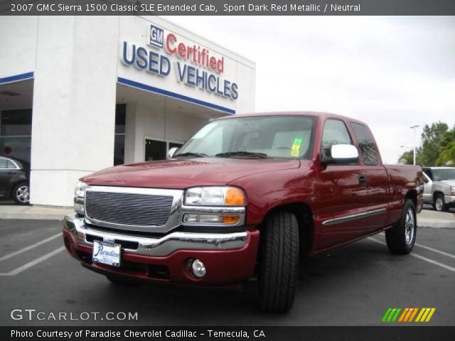 2007 GMC Sierra 1500 Classic SLE Extended Cab in Sport Dark Red Metallic