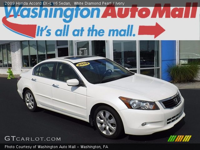 2009 Honda Accord EX-L V6 Sedan in White Diamond Pearl